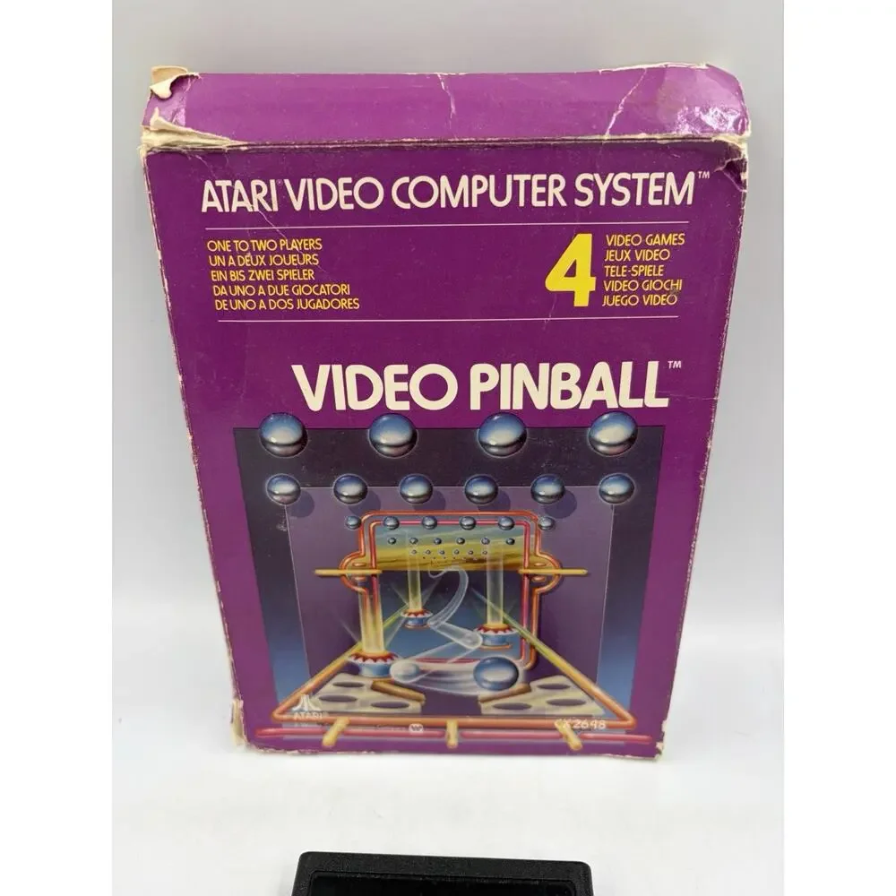 Video Pinball - Authentic Atari 2600 Game w/ Manual: Tested & Works